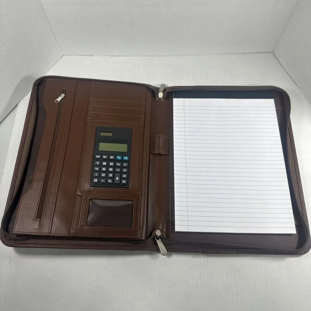 Cossini Premium Business Portfolio with Zipper – Padfolio - Superior Brown